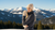 Woman outdoors wearing merino wool gaiter and beanie in a green color.