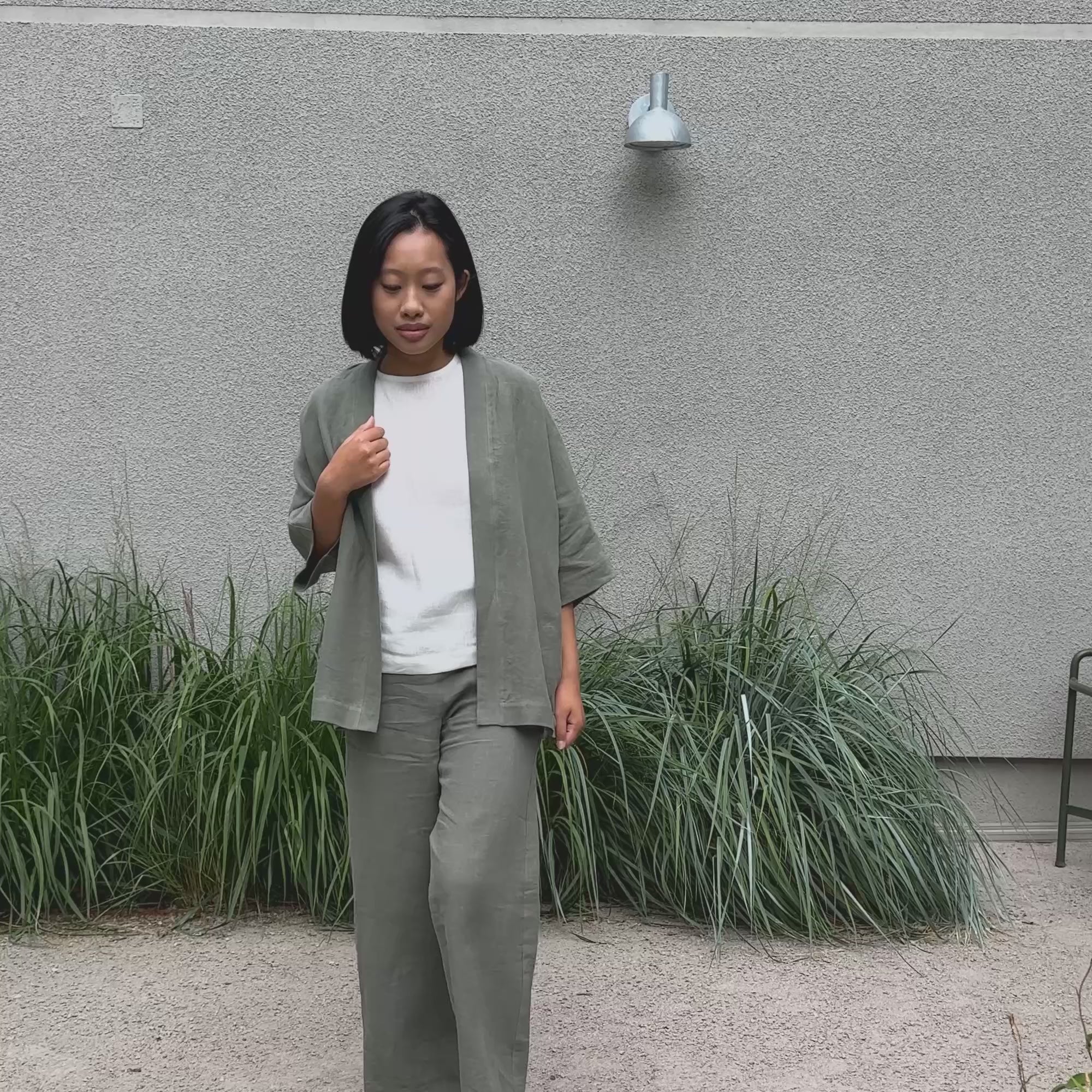 Linen Kimono Wrap Top Sakura